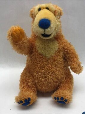 Plush Orange Bear Toy with Blue Nose - Kids Plush Stuffed Piggy Bank